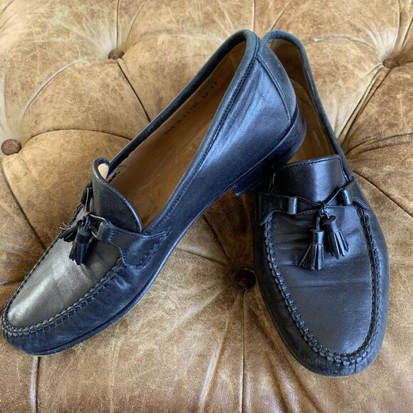 Allen Edmonds Urbino Size 10.5 Tassel Loafers Black Made In Italy Leather 49190 main image 5